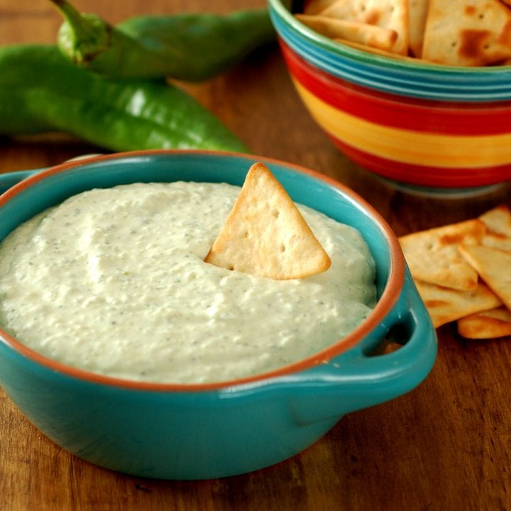 Creamy Roasted Hatch Chile Dip Recipe l ww.a-kitchen-addiction.com