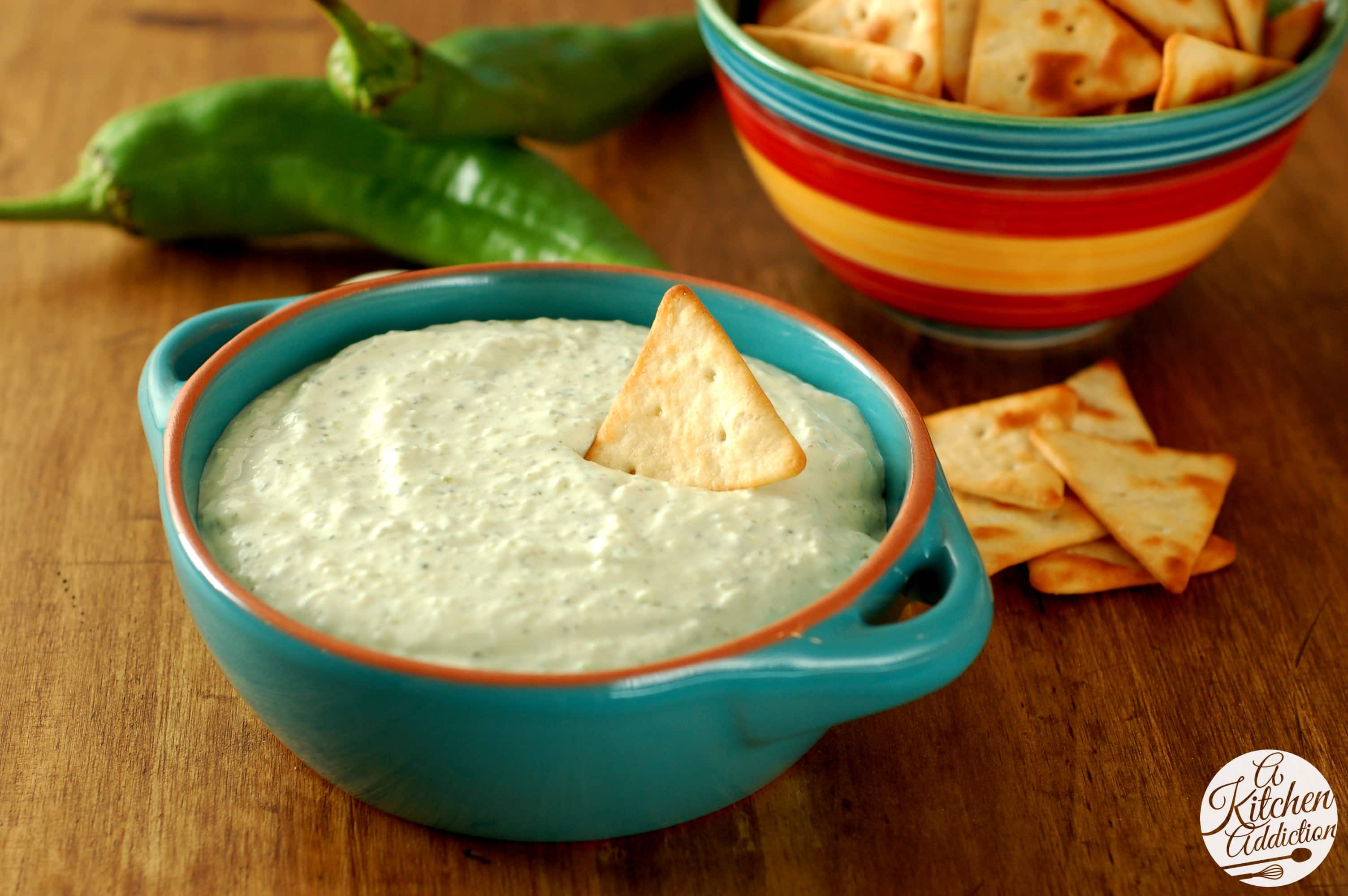 Creamy Roasted Hatch Chile Dip Recipe l ww.a-kitchen-addiction.com