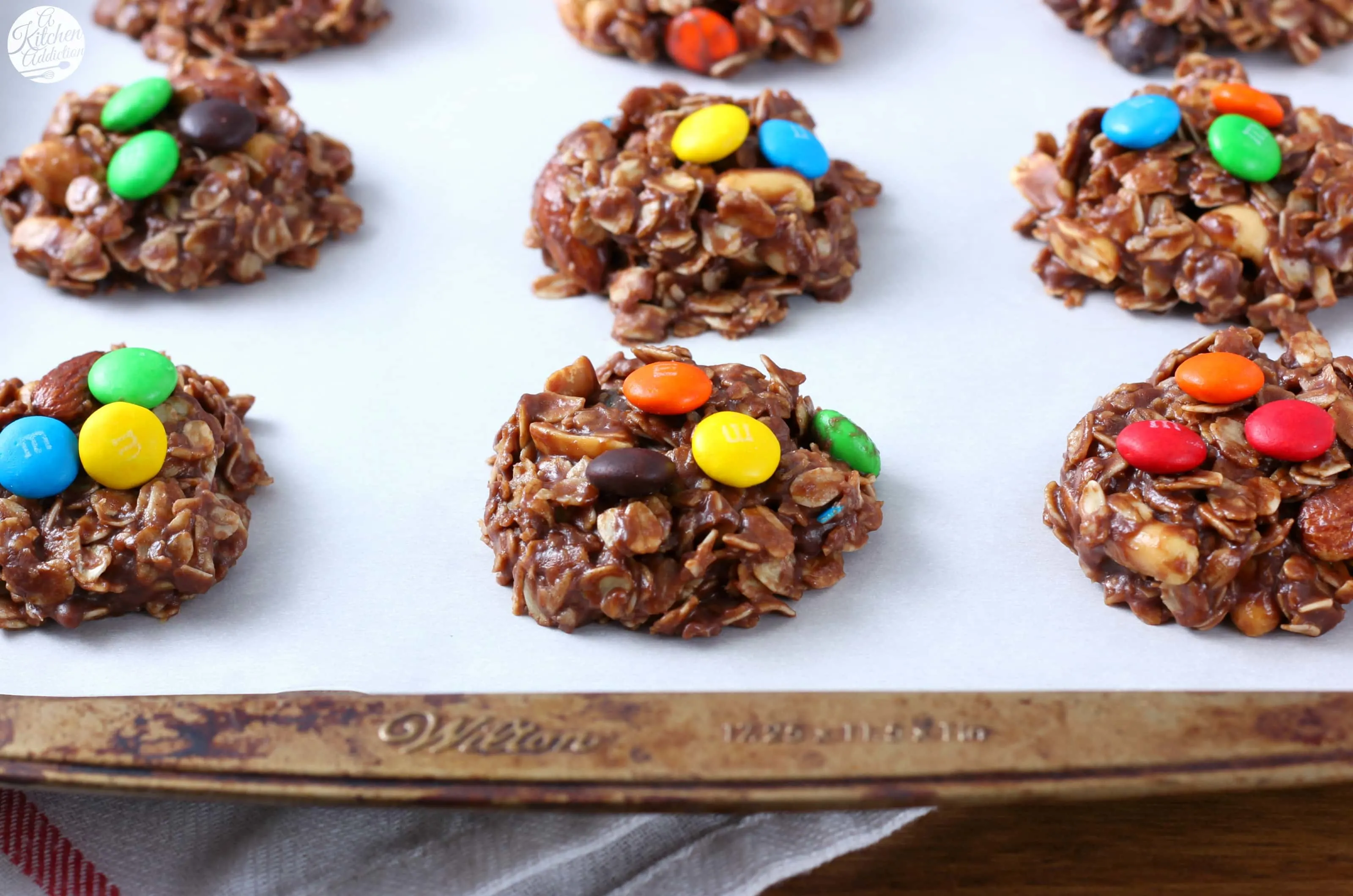Trail Mix No Bake Cookies Recipe from A Kitchen Addiction