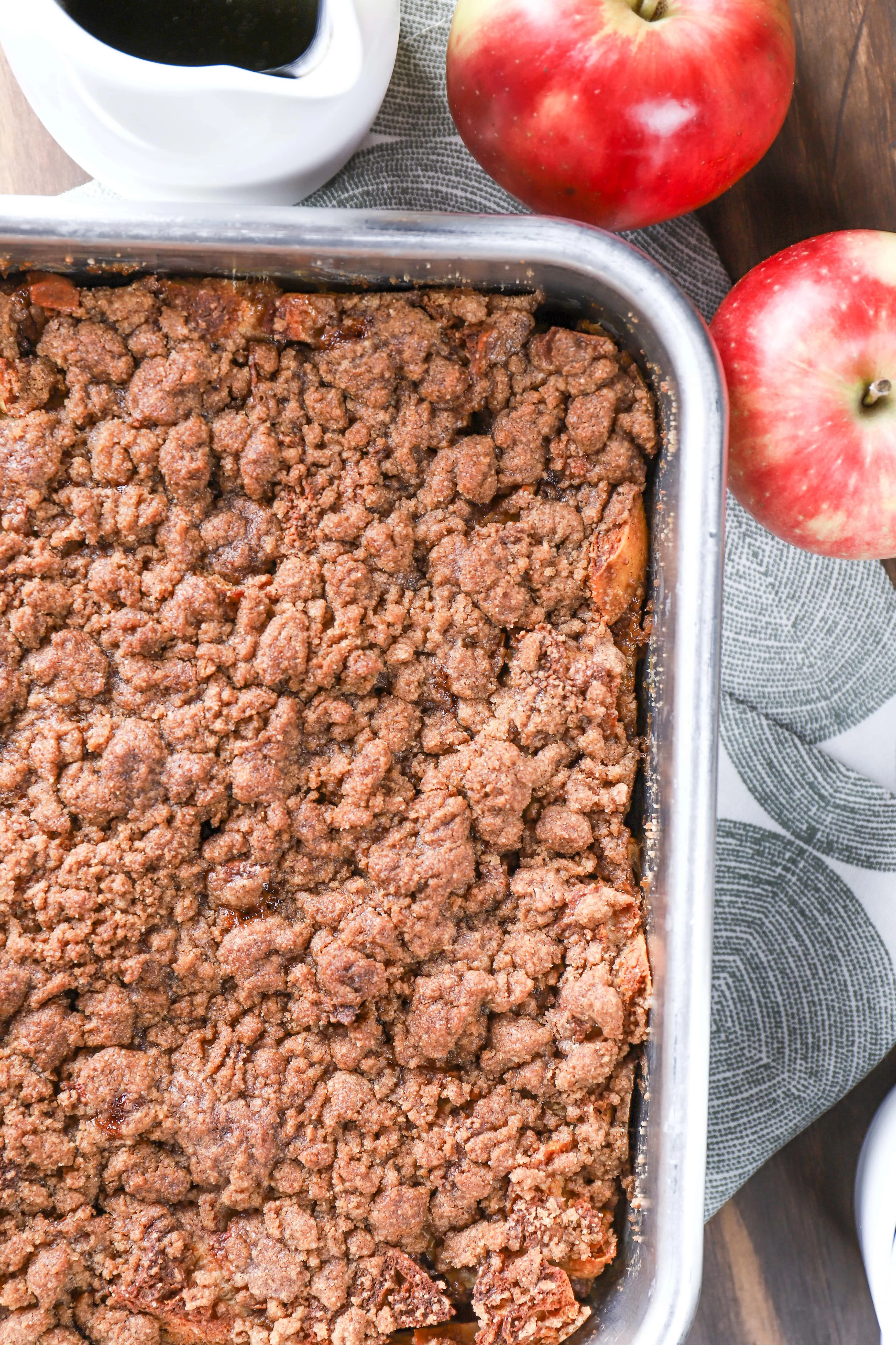 Pan of Apple Streusel French Toast Bake