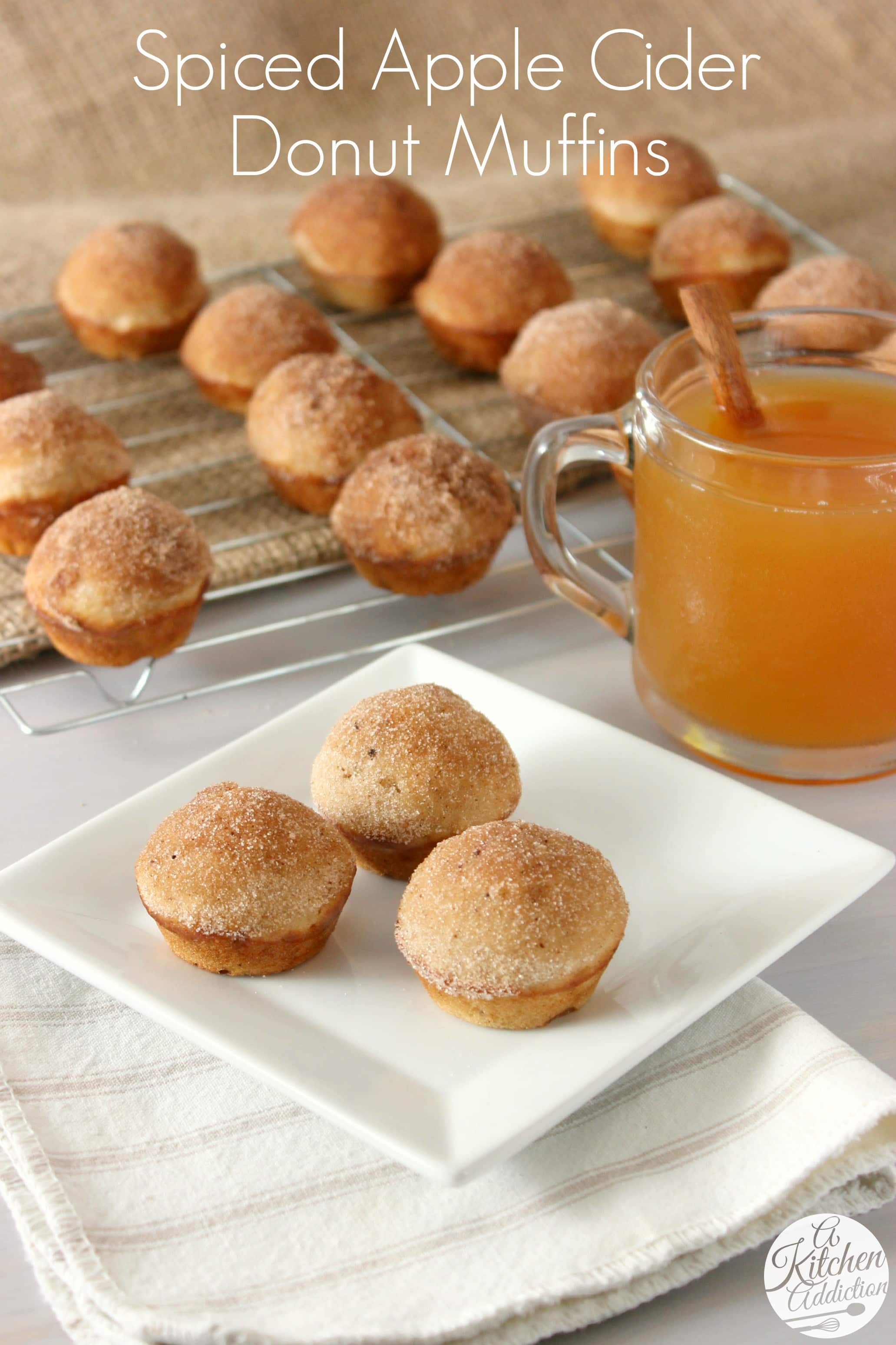 Spiced Apple Cider Donut Muffins - A Kitchen Addiction