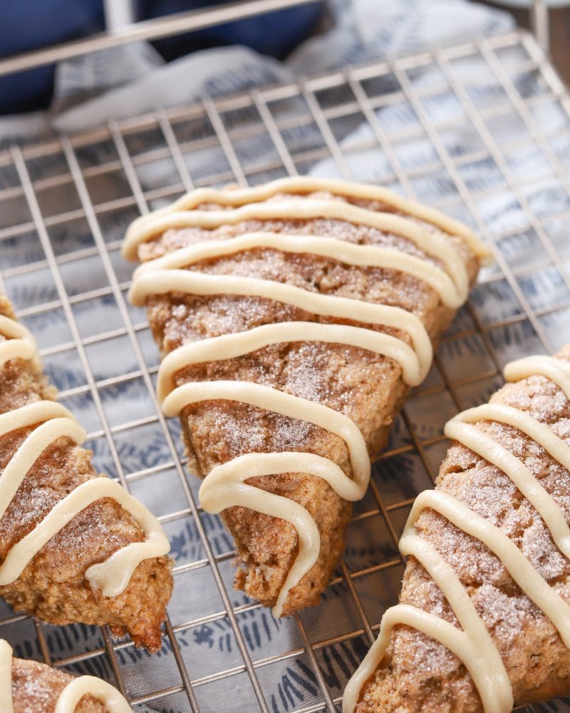 Easy Glazed Banana Bread Scones Recipe from A Kitchen Addiction