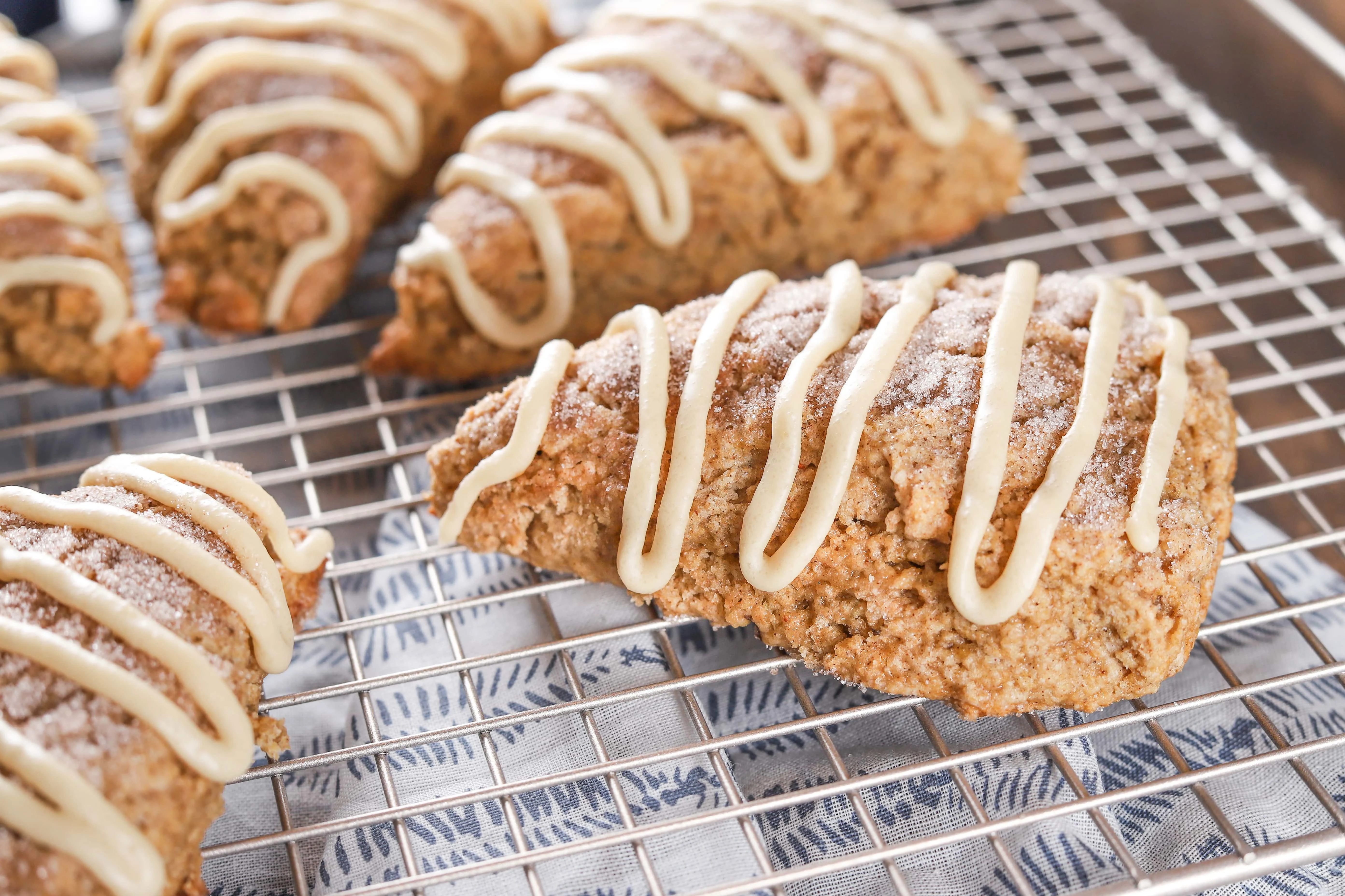 Banana Bread Scones on a cooling rack