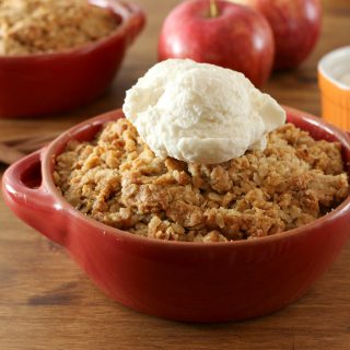 Easy Peanut Butter Apple Crisp - A Kitchen Addiction