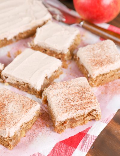Frosted Apple Blondies Recipe from A Kitchen Addiction