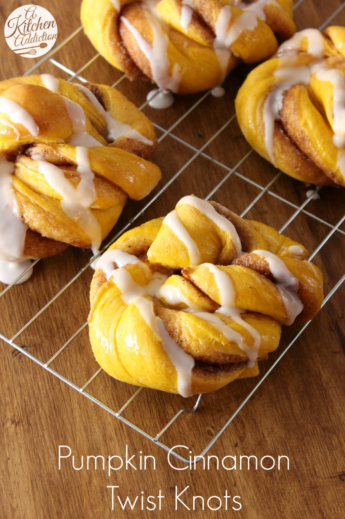 Pumpkin Cinnamon Twist Knots Recipe l www.a-kitchen-addiction.com