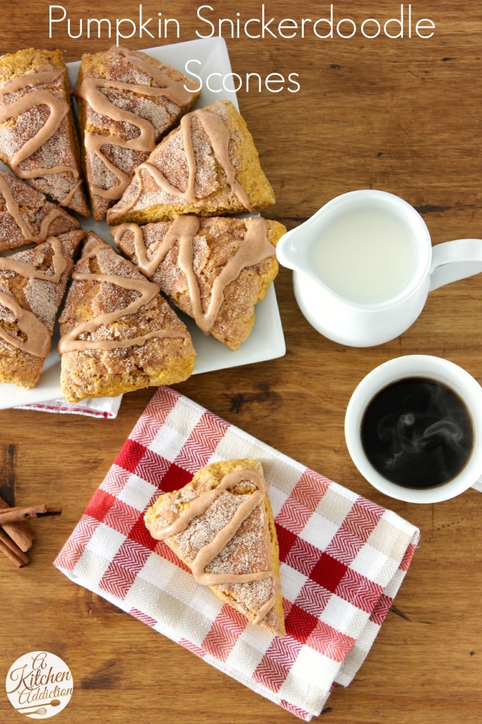 Pumpkin Snickerdoodle Scones Recipe l www.a-kitchen-addiction.com