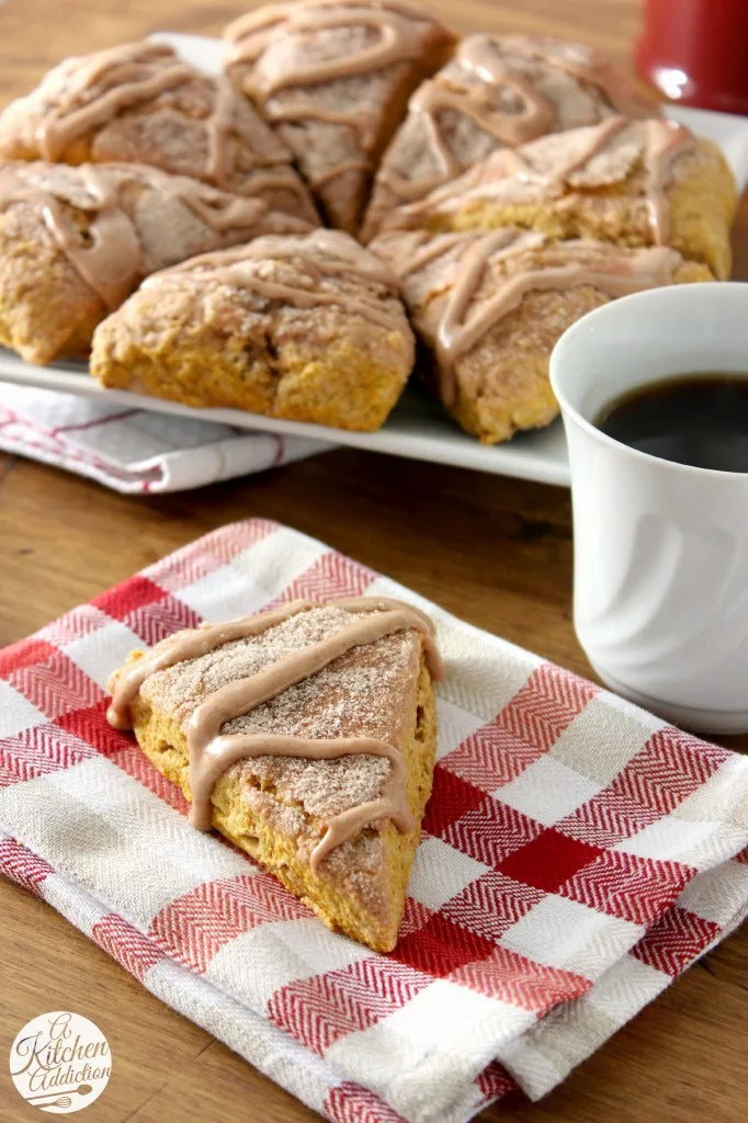 Pumpkin Snickerdoodle Scones Recipe l www.a-kitchen-addiction.com