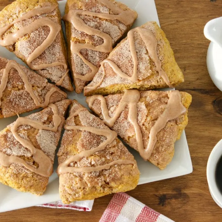 Pumpkin Snickerdoodle Scones Recipe l www.a-kitchen-addiction.com