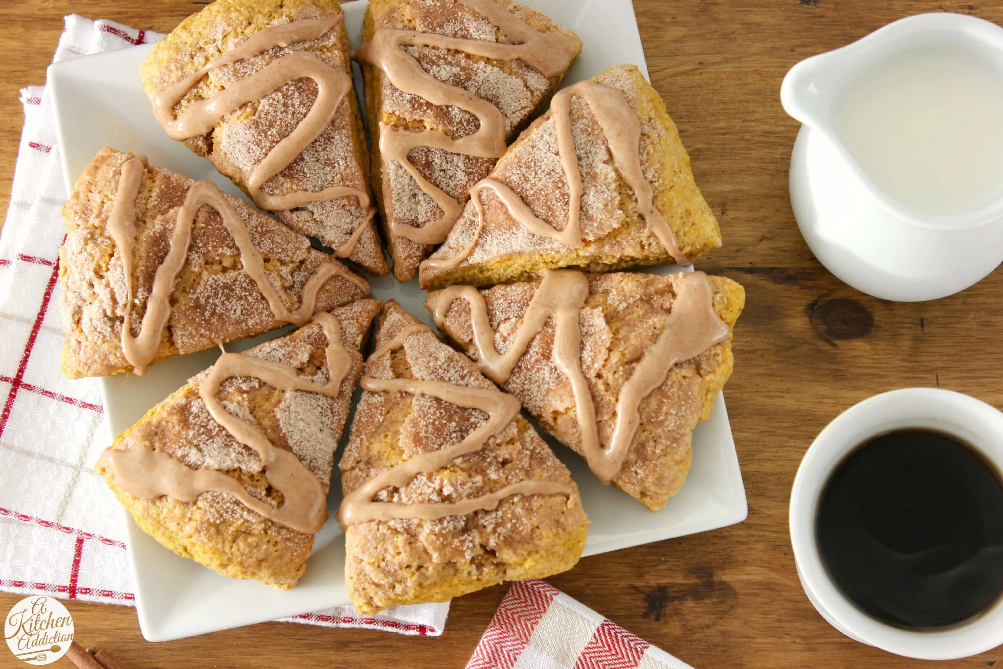 Pumpkin Snickerdoodle Scones Recipe l www.a-kitchen-addiction.com