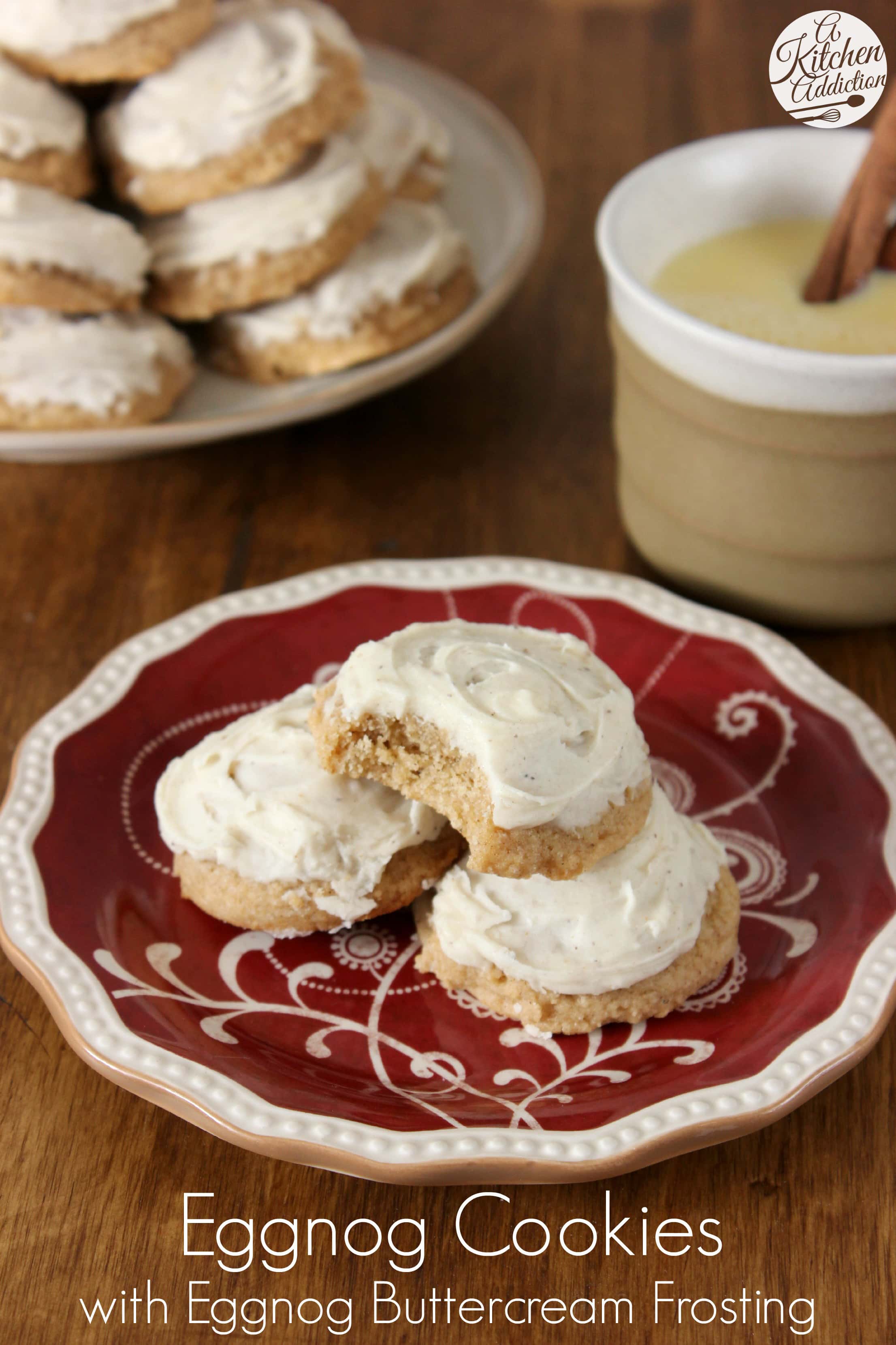 Eggnog Chai Cookies with Eggnog Buttercream Frosting Recipe l www.a-kitchen-addiction.com