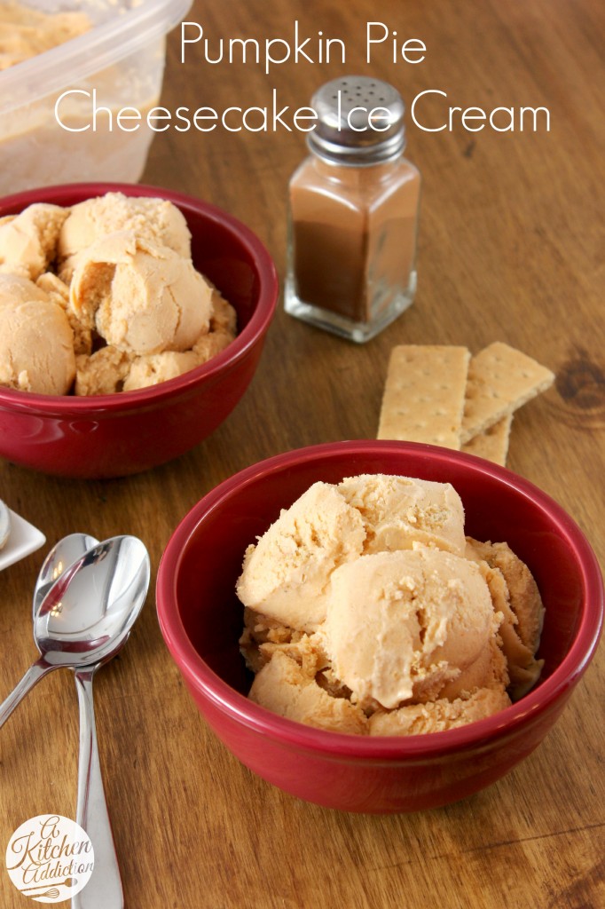 Pumpkin Pie Cheesecake Ice Cream Recipe l www.a-kitchen-addiction.com