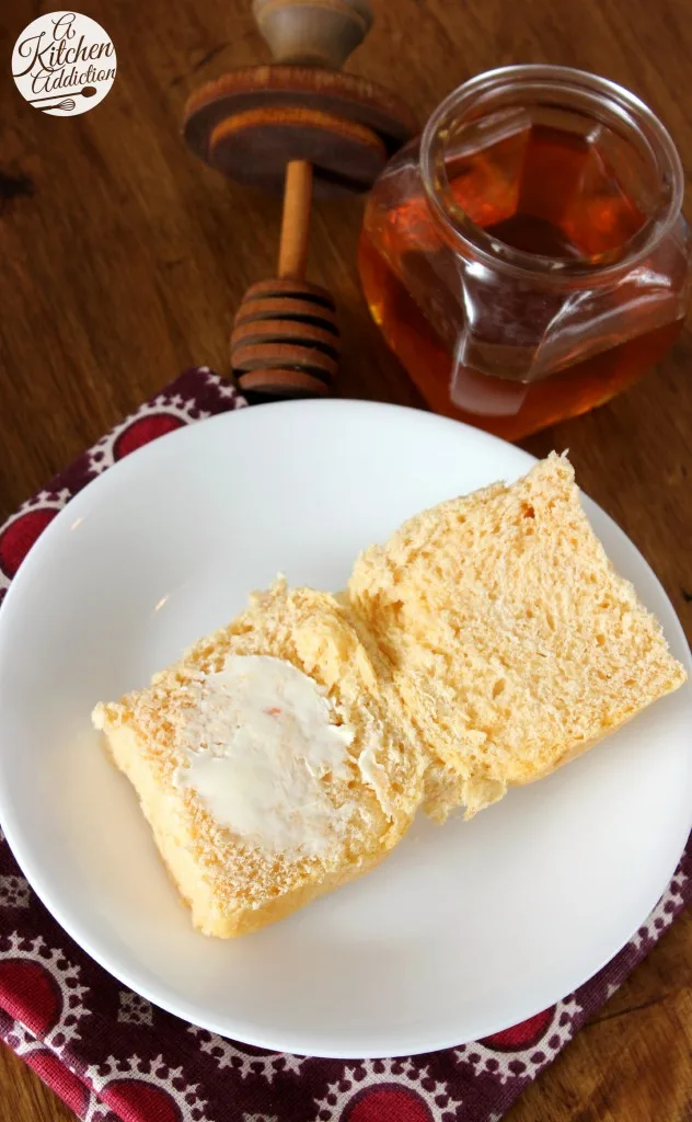Sweet Potato Dinner Rolls with Honey Butter Glaze Recipe l www.a-kitchen-addiction.com