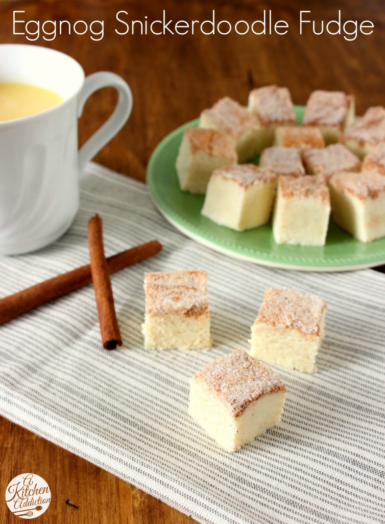 Eggnog Snickerdoodle Fudge Recipe l www.a-kitchen-addiction.com