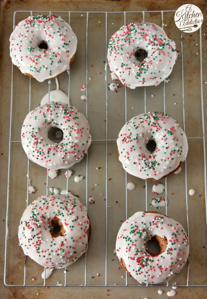 Glazed Gingerbread Donuts Recipe l www.a-kitchen-addiction.com