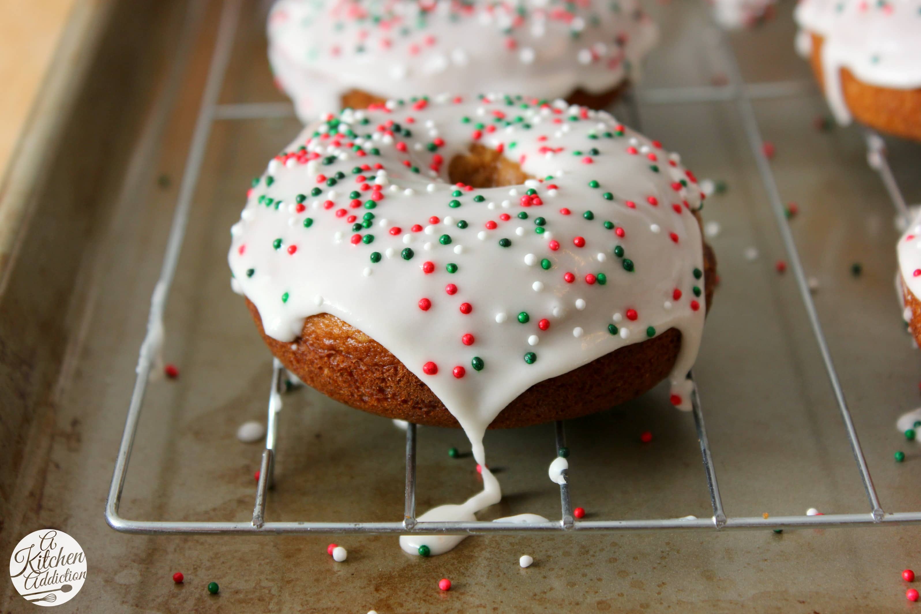 Glazed Gingerbread Donuts Recipe l www.a-kitchen-addiction.com