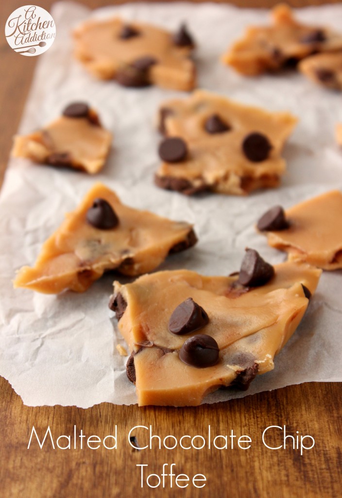 Easy Malted Chocolate Chip Toffee Recipe l www.a-kitchen-addiction.com
