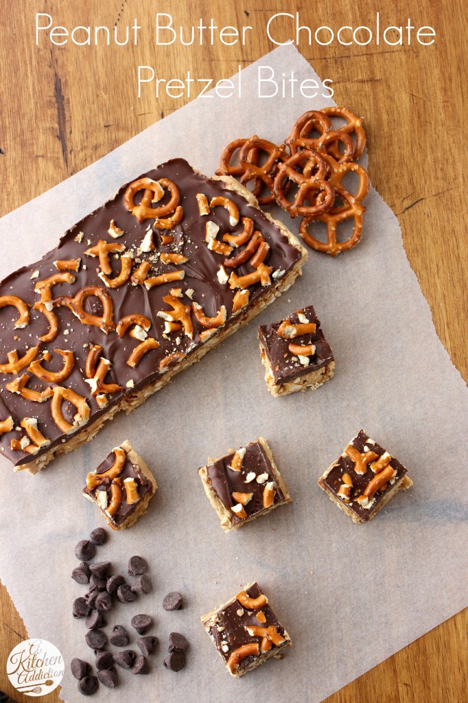 Peanut Butter Chocolate Pretzel Bites Recipe l www.a-kitchen-addiction.com