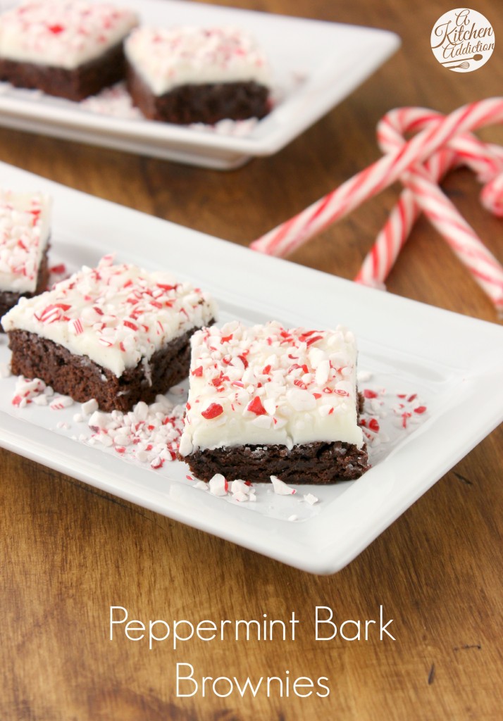 Peppermint Bark Brownies Recipe l www.a-kitchen-addiction.com