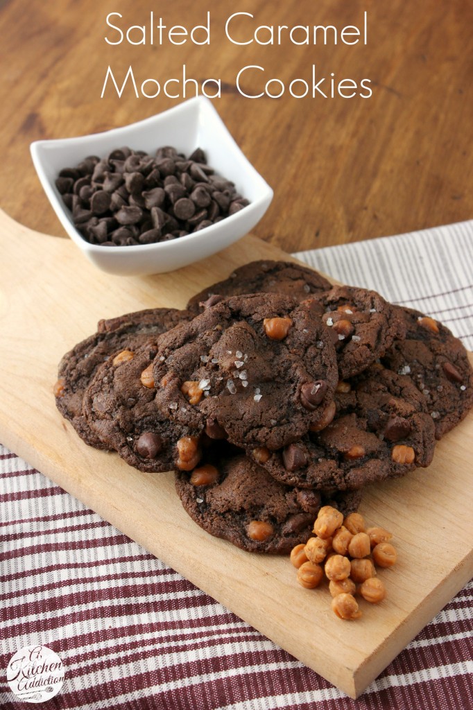 Salted Caramel Mocha Cookies Recipe l www.a-kitchen-addiction.com