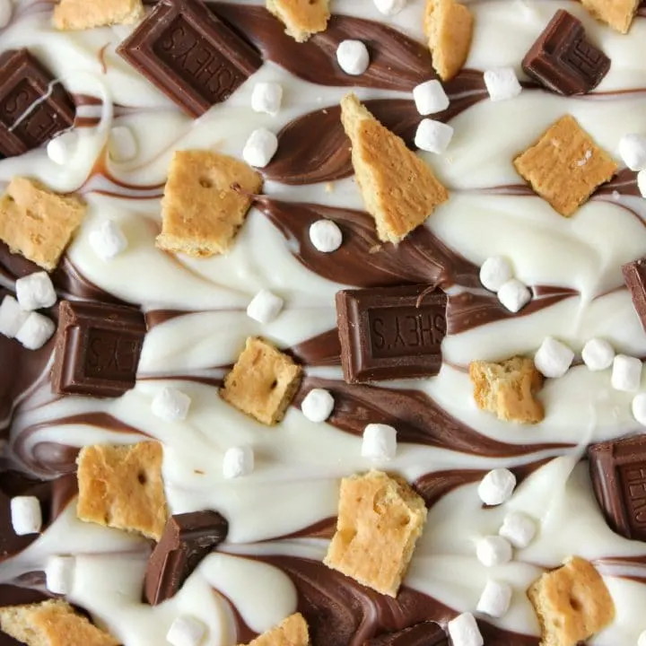 Triple Chocolate S'mores Bark Recipe l www.a-kitchen-addiction.com