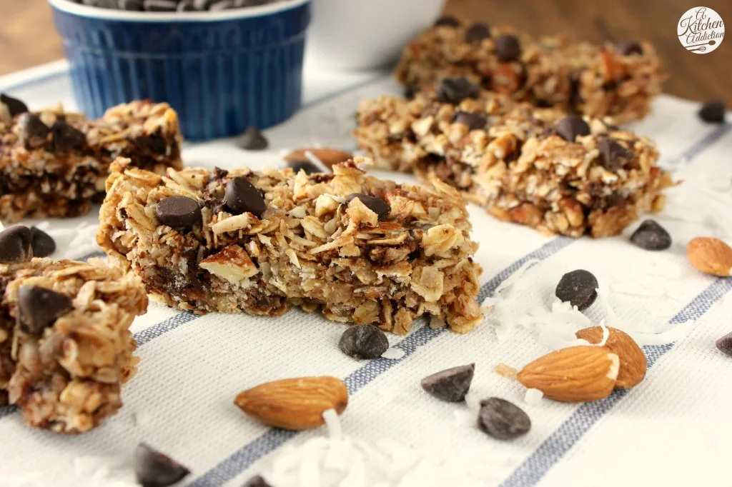 Almond Joy Granola Bars Recipe l www.a-kitchen-addiction.com