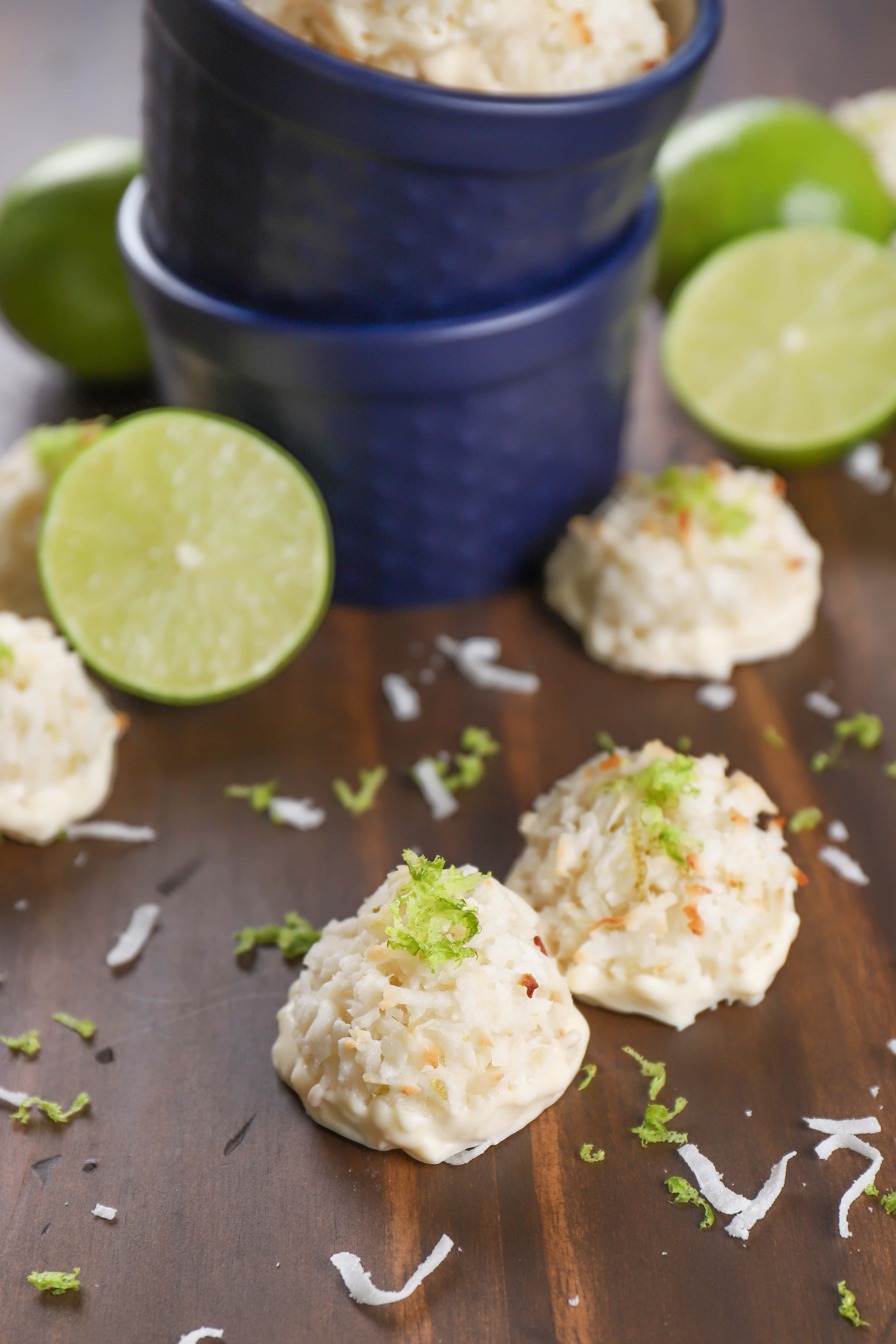 Coconut Lime Macaroons Recipe from A Kitchen Addiction