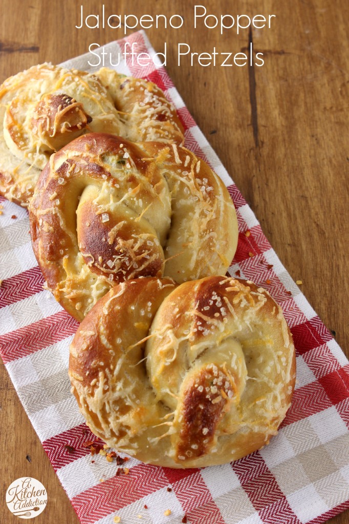 Jalapeno Popper Stuffed Pretzels Recipe l www.a-kitchen-addiction.com