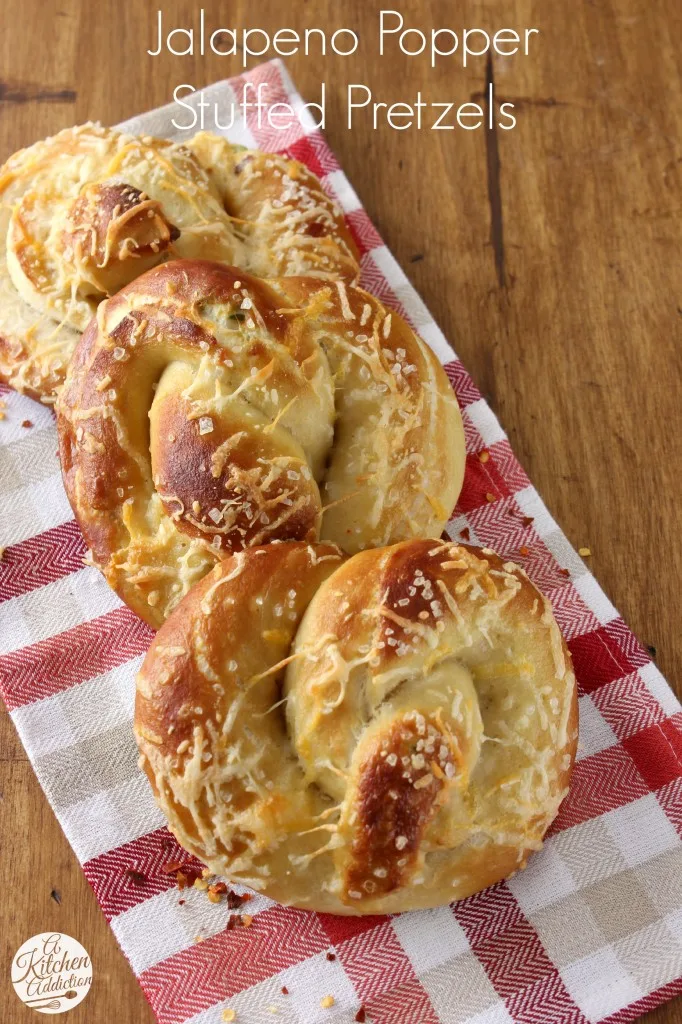 Jalapeno Popper Stuffed Pretzels Recipe l www.a-kitchen-addiction.com