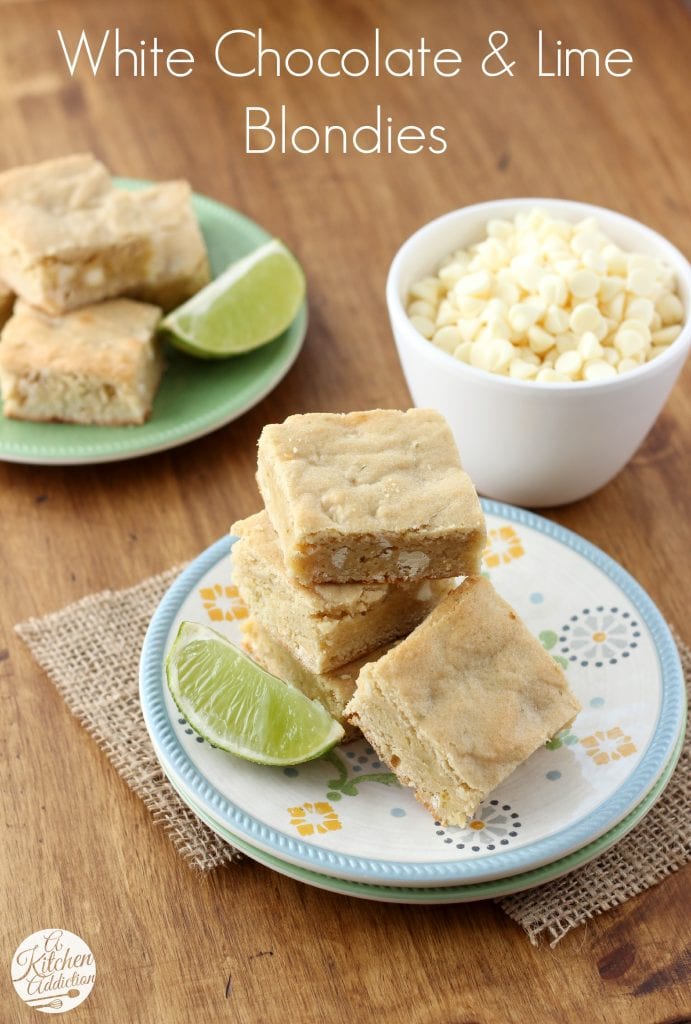 White Chocolate and Lime Blondies Recipe l www.a-kitchen-addiction.com