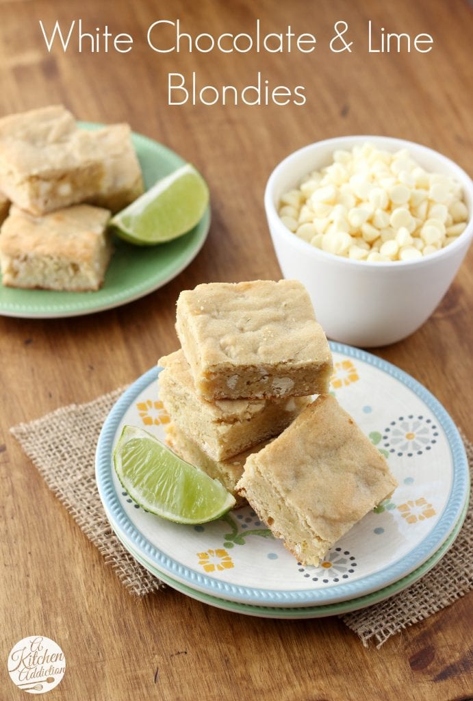 White Chocolate and Lime Blondies Recipe l www.a-kitchen-addiction.com