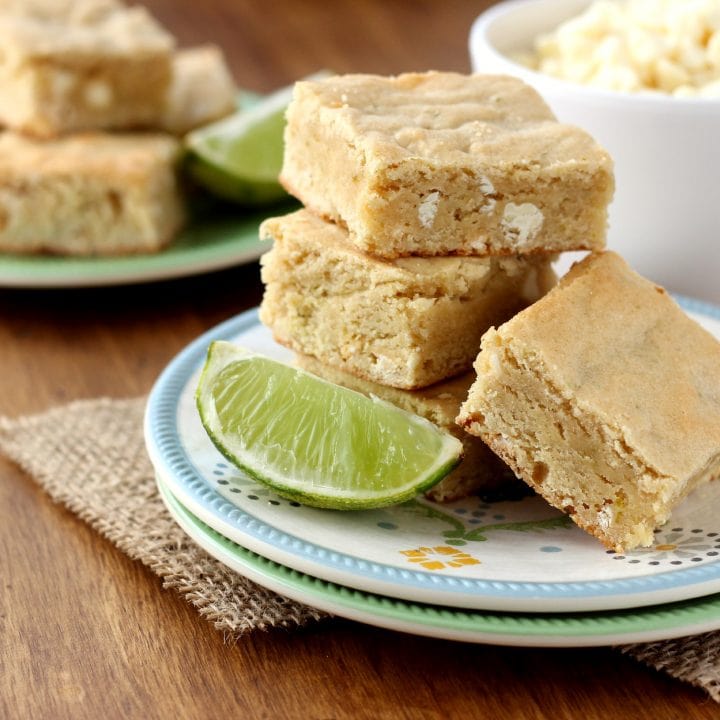 White Chocolate and Lime Blondies Recipe l www.a-kitchen-addiction.com