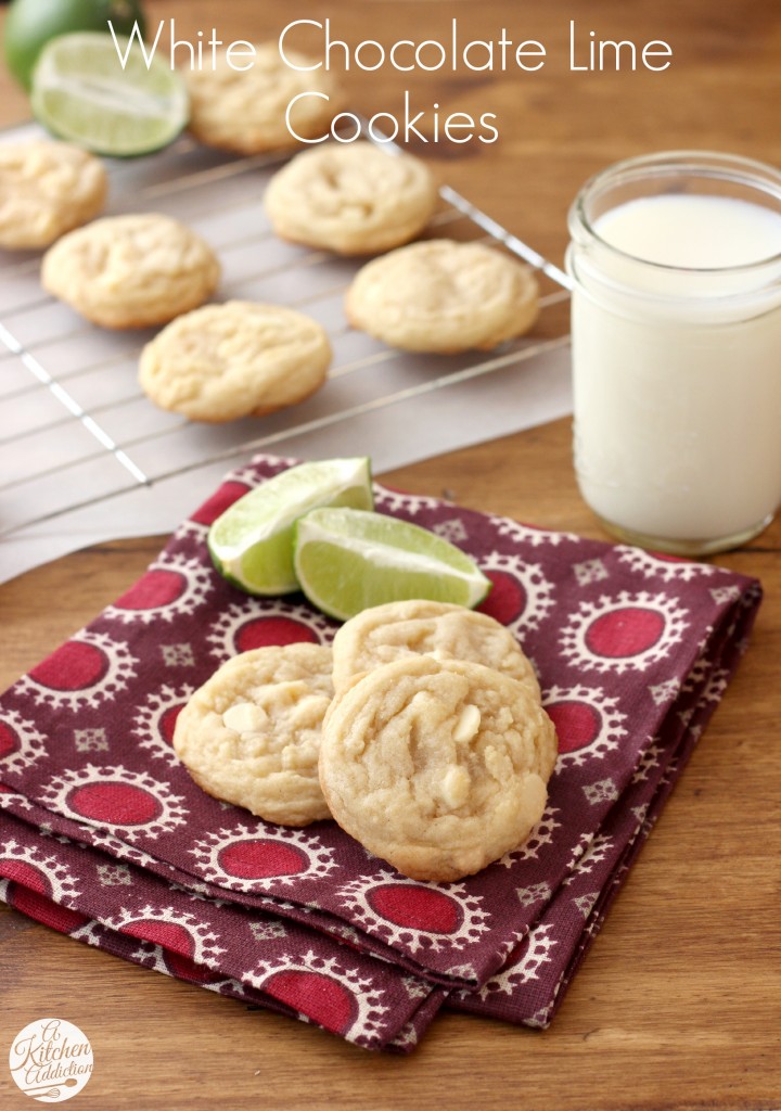White Chocolate Lime Cookies Recipe l www.a-kitchen-addiction.com