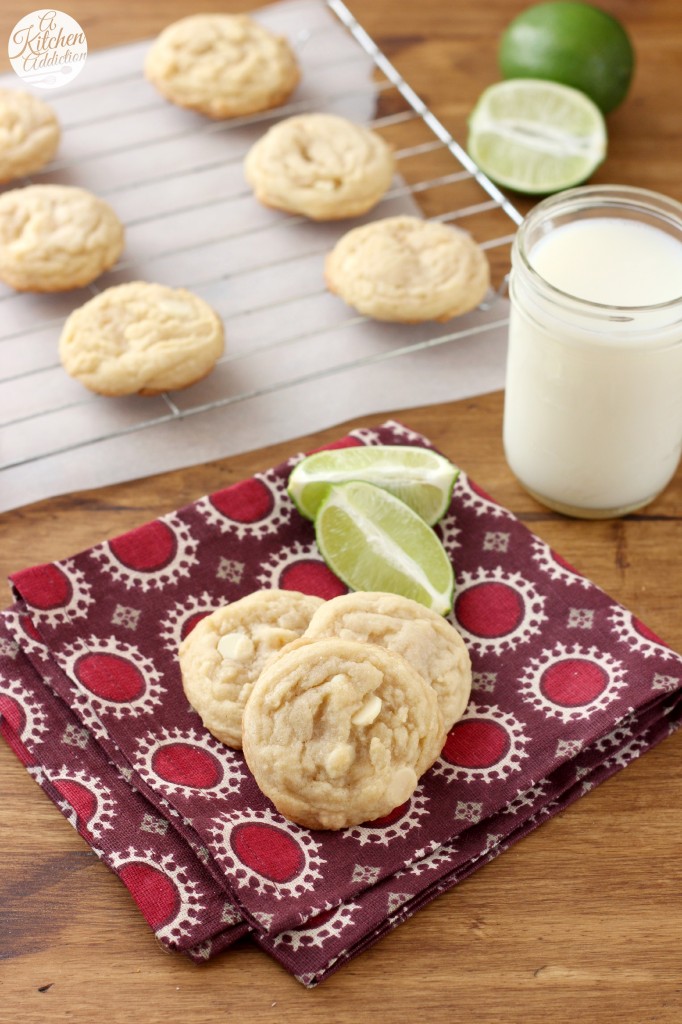 White Chocolate Lime Cookies Recipe l www.a-kitchen-addiction.com