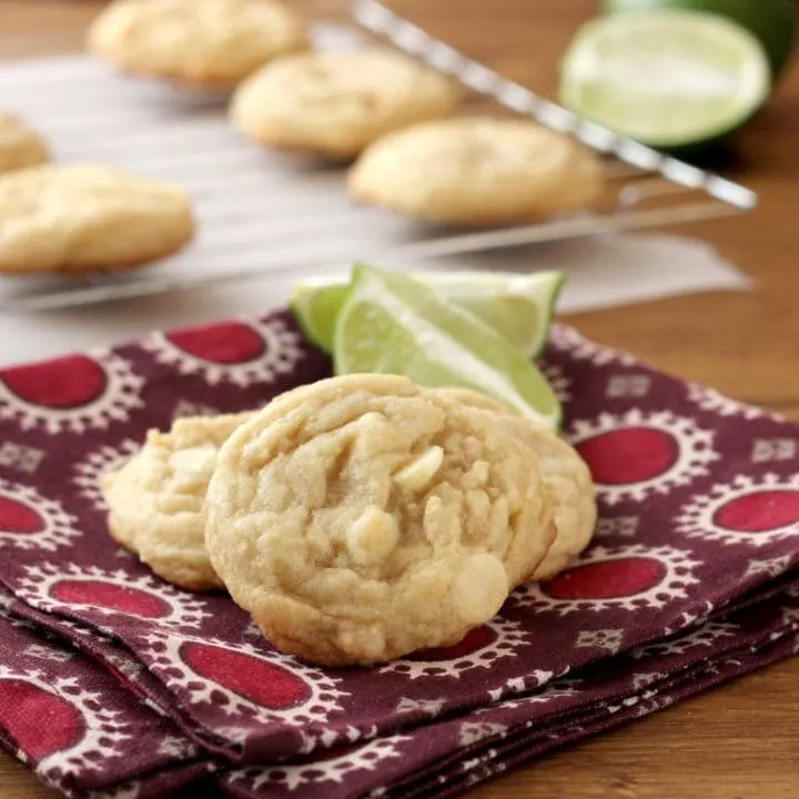 White Chocolate Lime Cookies Recipe l www.a-kitchen-addiction.com