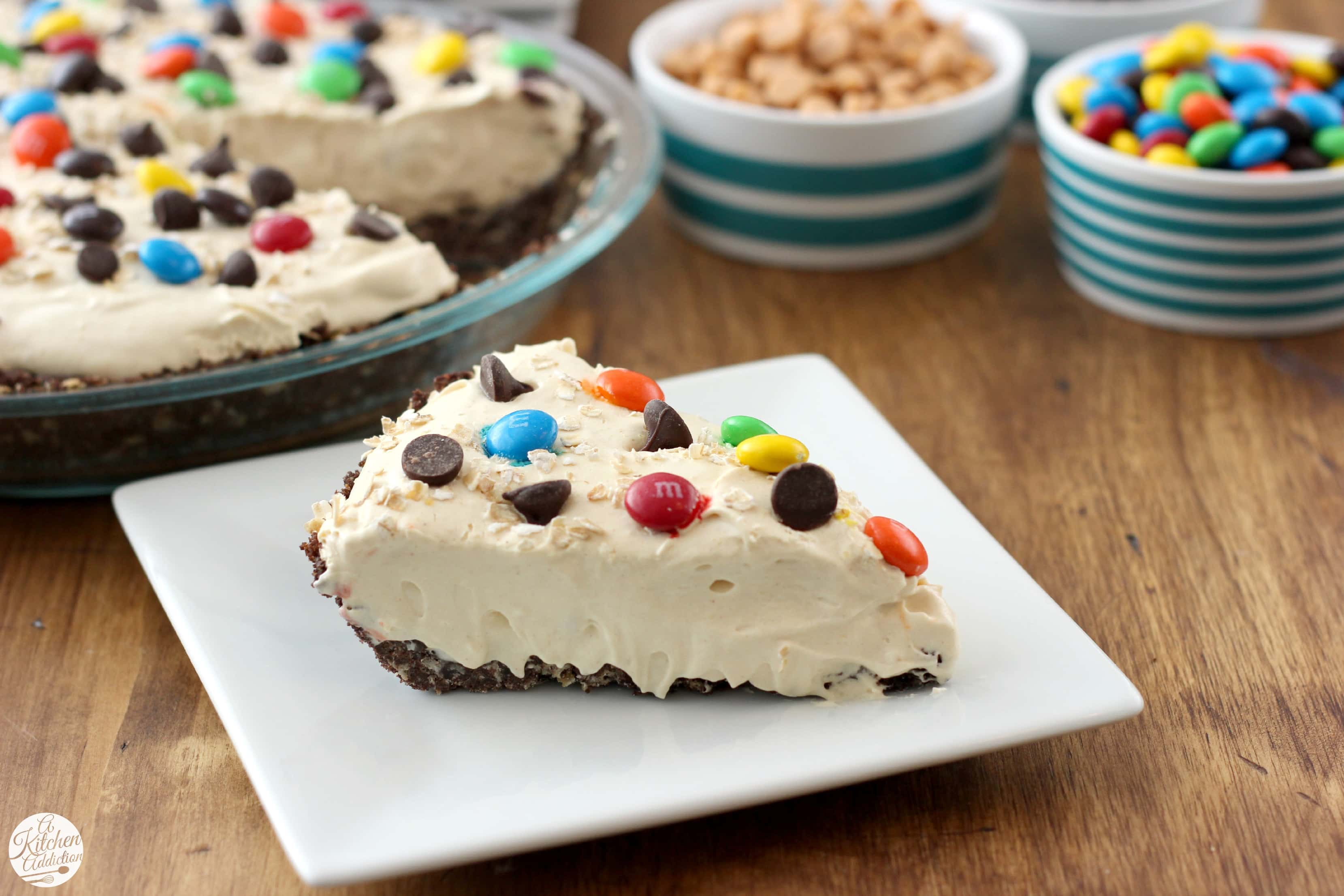 Monster Cookie Cream Pie l www.a-kitchen-addiction.com