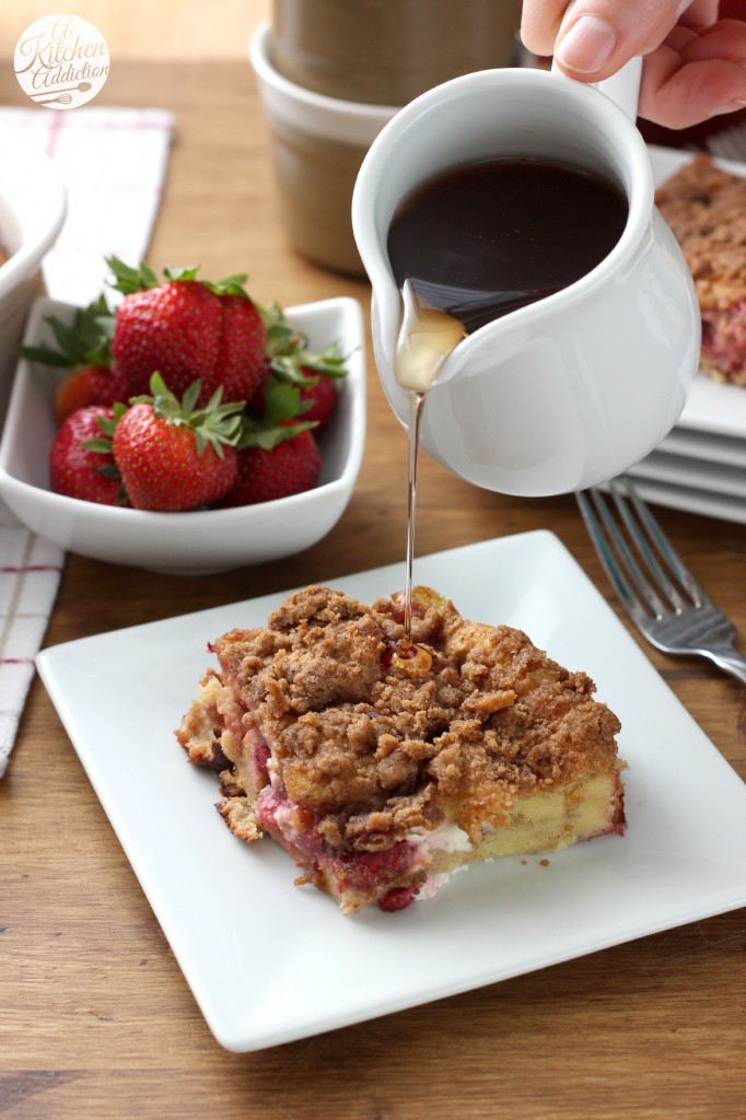 Strawberries and Cream French Toast Bake Recipe l www.a-kitchen-addiction.com