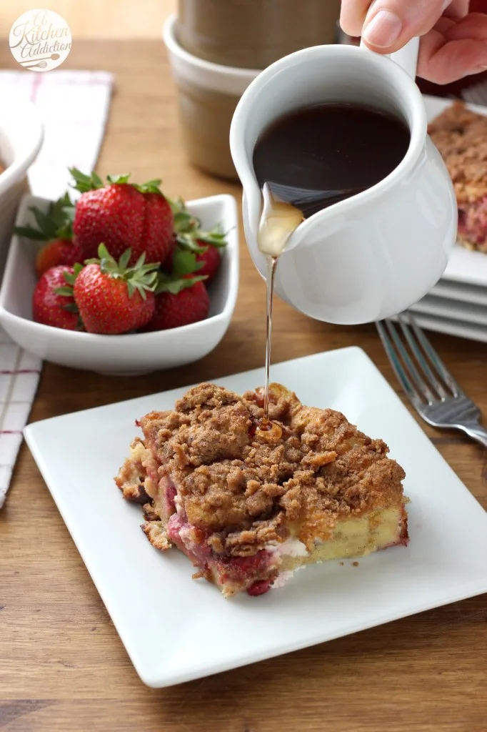 Strawberries and Cream French Toast Bake Recipe l www.a-kitchen-addiction.com