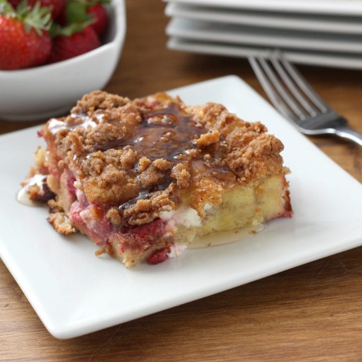 Strawberries and Cream French Toast Bake Recipe l www.a-kitchen-addiction.com