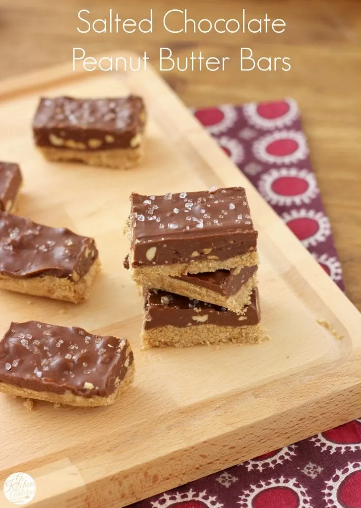 Easy No Bake Salted Chocolate Peanut Butter Bars - A Kitchen Addiction