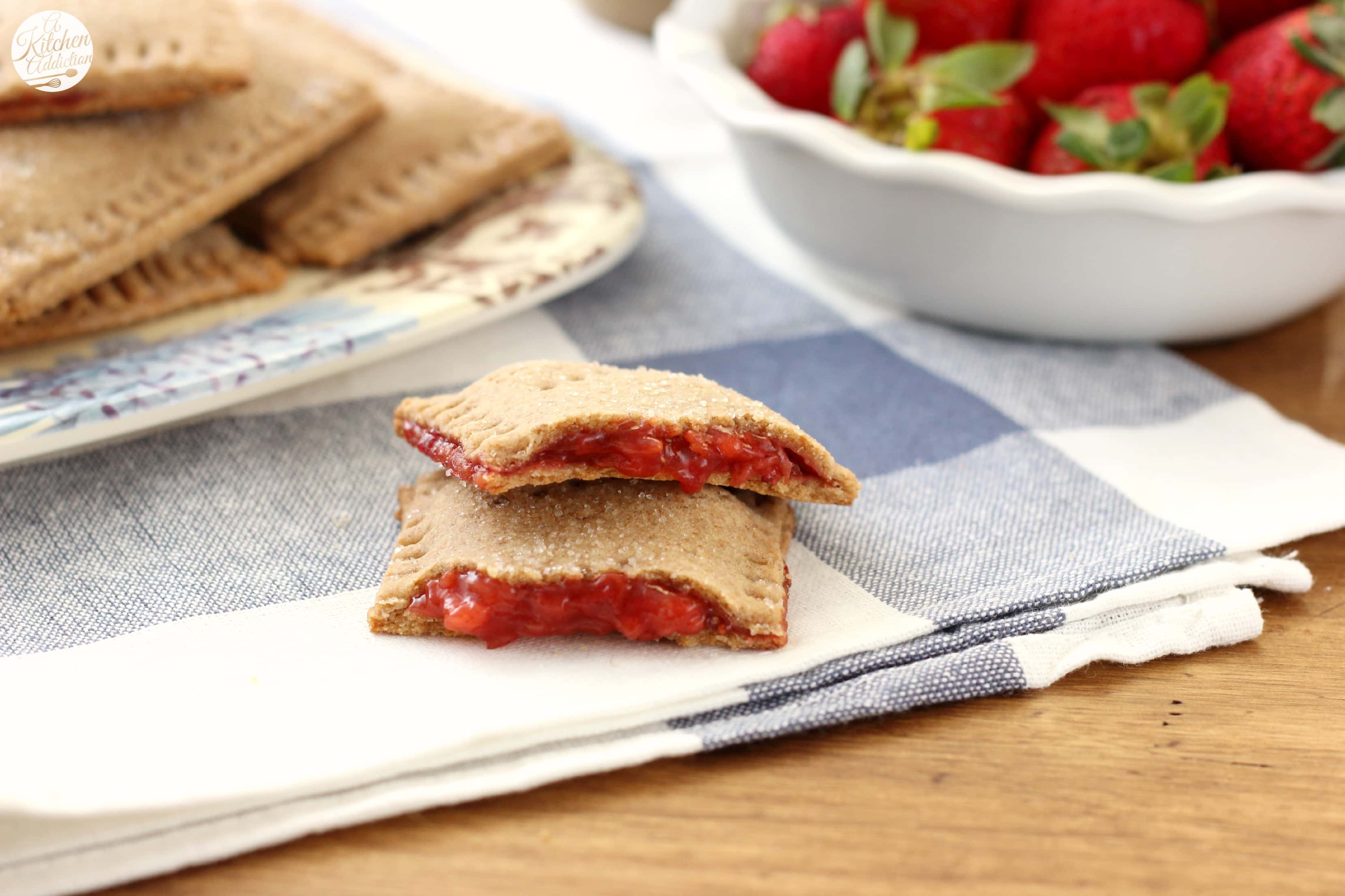 Strawberry Graham Toaster Pastries Recipe (whole wheat) - A Kitchen Addiction