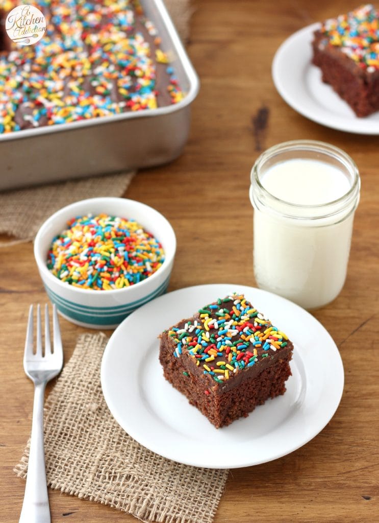 Wacky Cake with No-Fail Fudge Frosting l www.a-kitchen-addiction.com