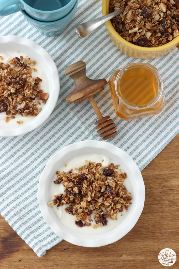 Cherry Vanilla Nut Skillet Granola from A Kitchen Addiction