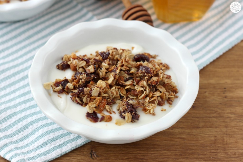 Cherry Vanilla Nut Skillet Granola - No oven needed!