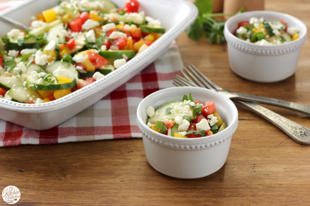 Easy Cucumber Tomato Salad Recipe from A Kitchen Addiction