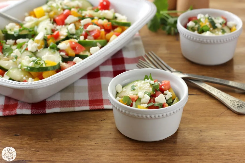 Easy Cucumber Tomato Salad Recipe from A Kitchen Addiction