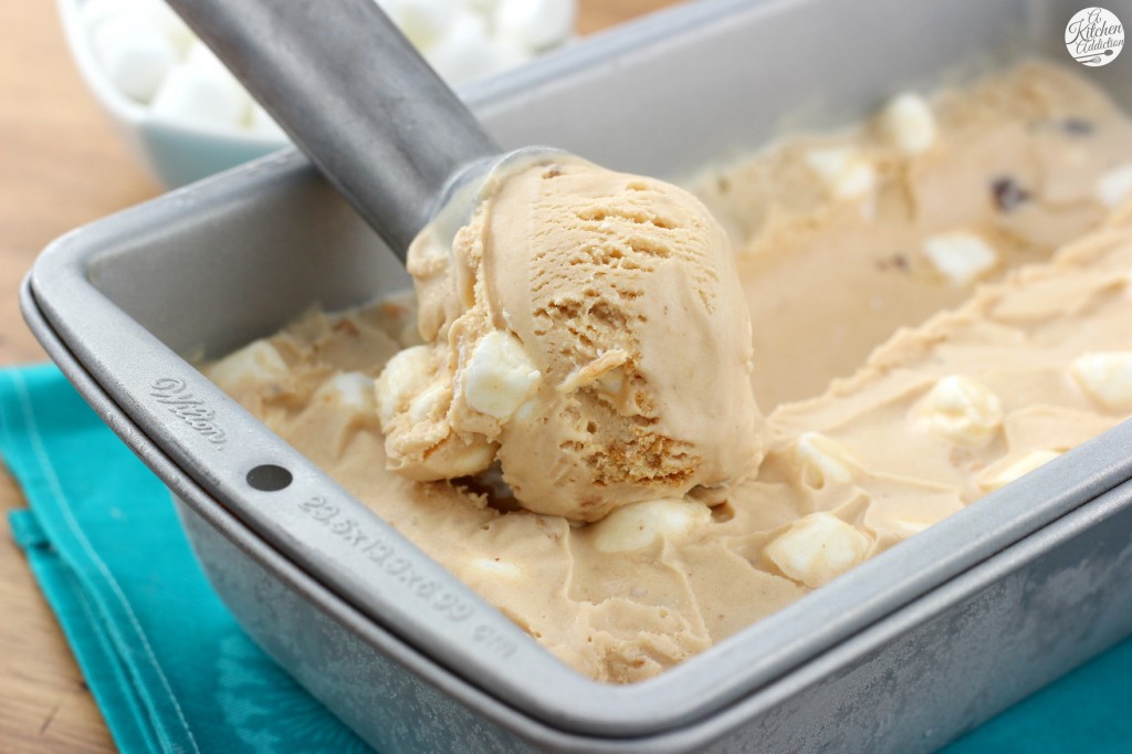 Easy Peanut Butter S'mores Ice Cream Recipe from A Kitchen Addiction