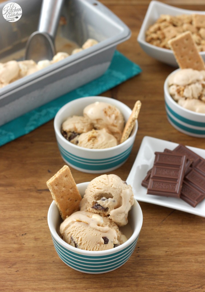 Peanut Butter S'mores Ice Cream Recipe from A Kitchen Addiction