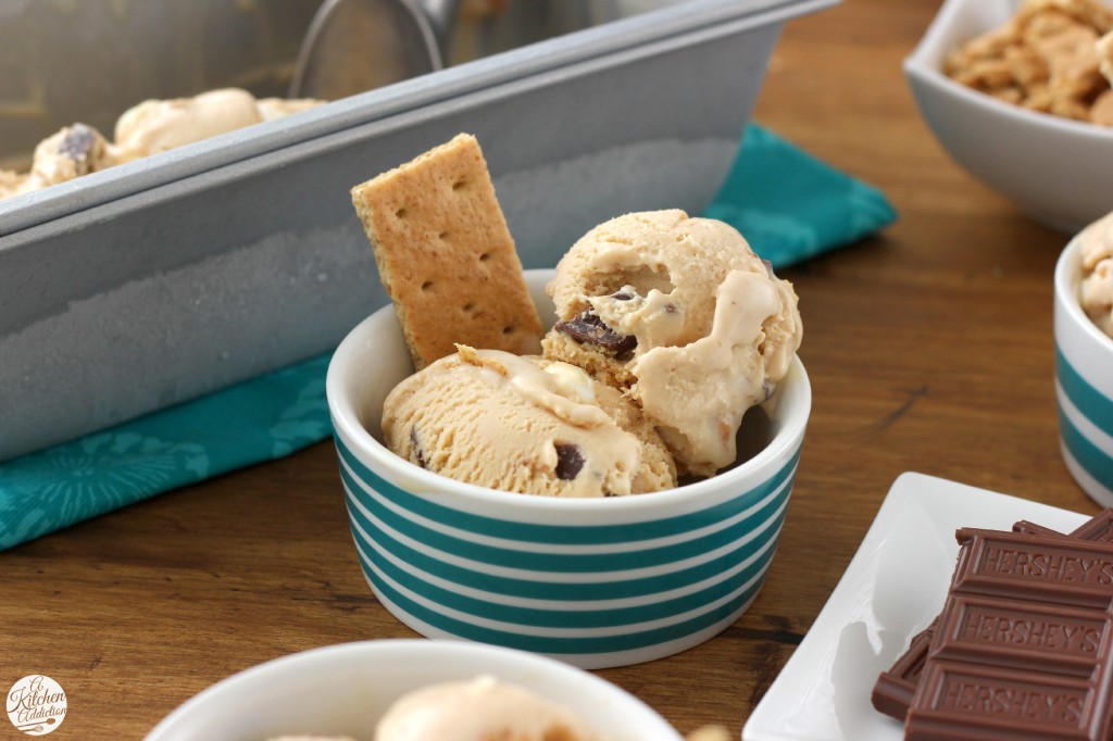 Peanut Butter S'mores Ice Cream Recipe from A Kitchen Addiction