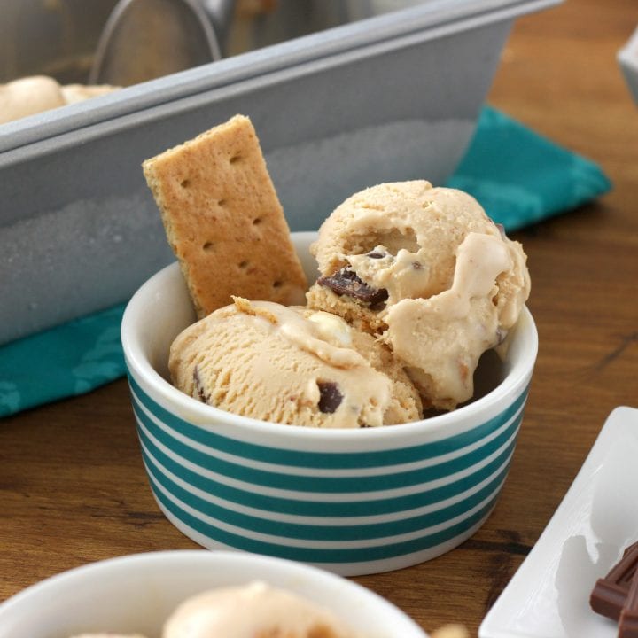 Peanut Butter S'mores Ice Cream Recipe from A Kitchen Addiction